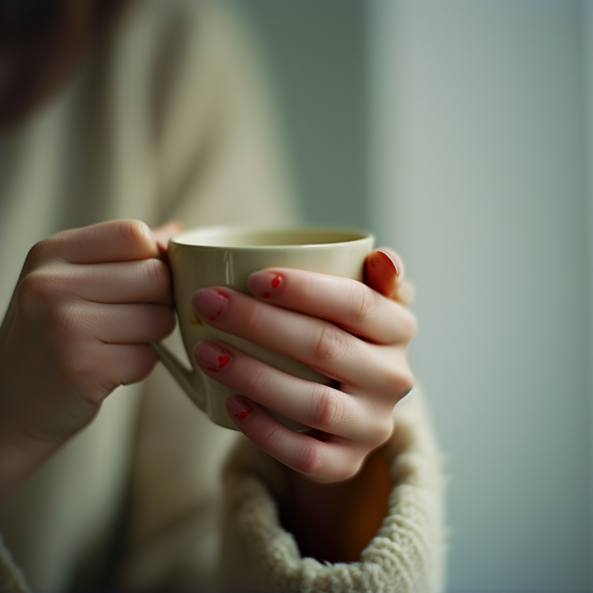 Une femme tenant une tasse | Source : Midjourney