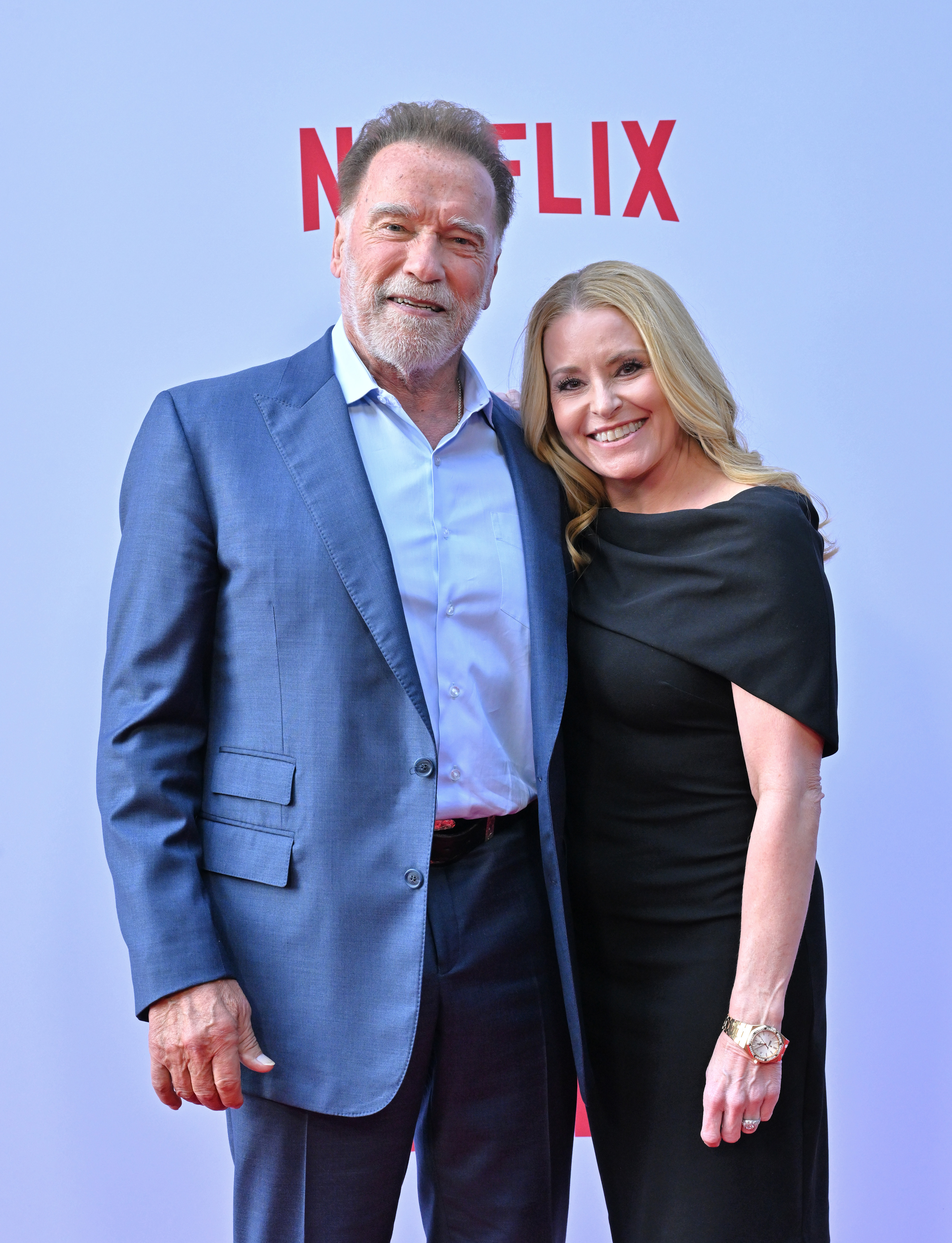 Arnold Schwarzenegger et Heather Milligan assistent à la première de la saison 2 de la série « FUBAR » de Netflix, qui s'est tenue au Netflix Tudum Theater le 11 juin 2025 à Los Angeles, en Californie | Source : Getty Images