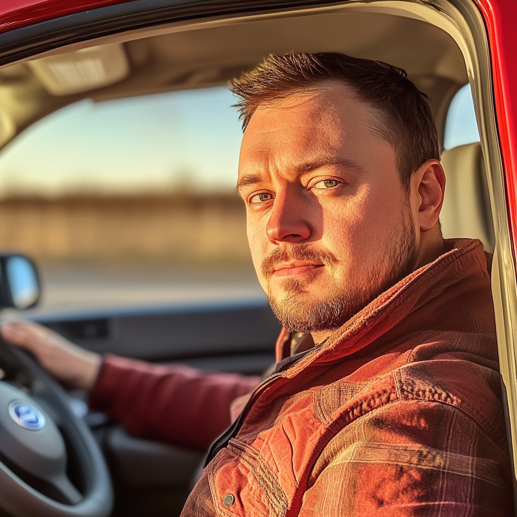 Un homme assis dans son camion | Source : Midjourney