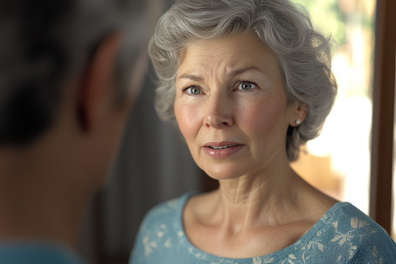 Une femme qui parle à un homme | Source : Midjourney