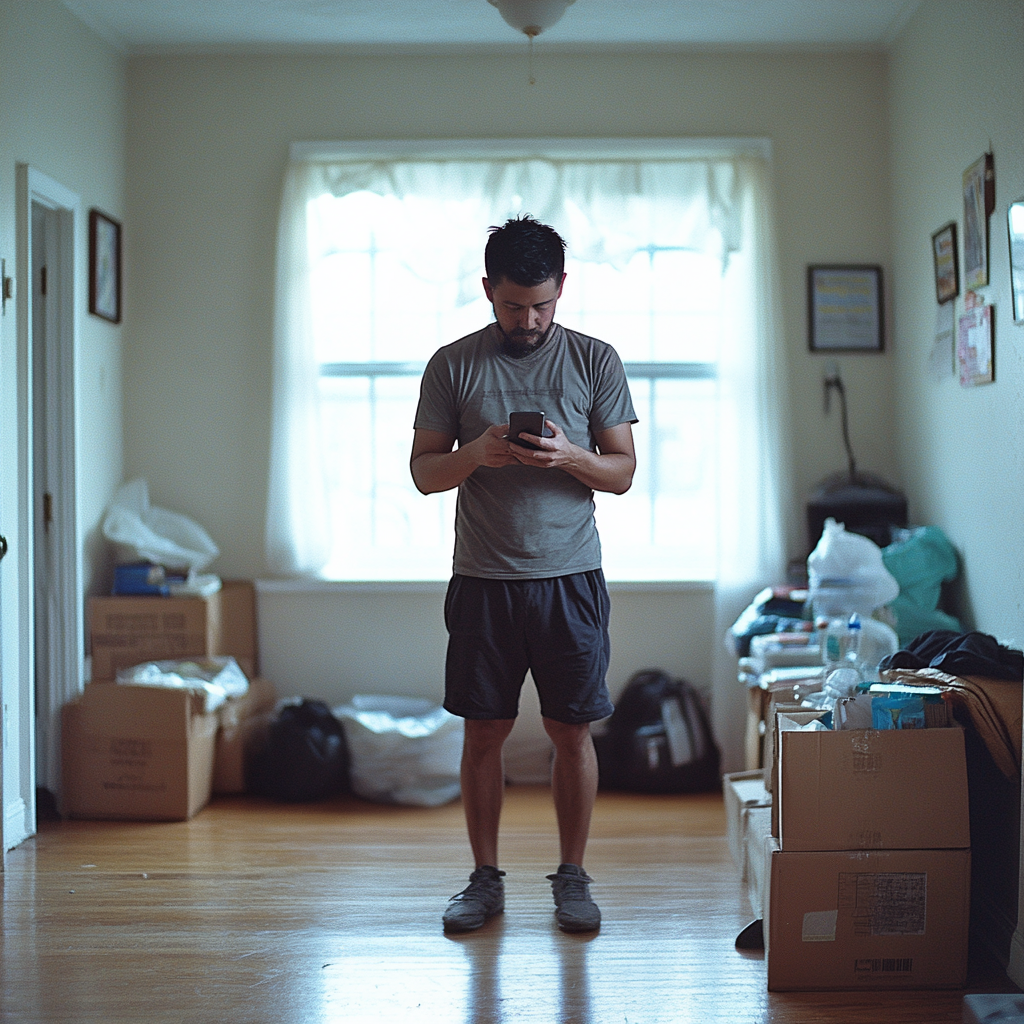 Un homme qui regarde son téléphone | Source : Midjourney