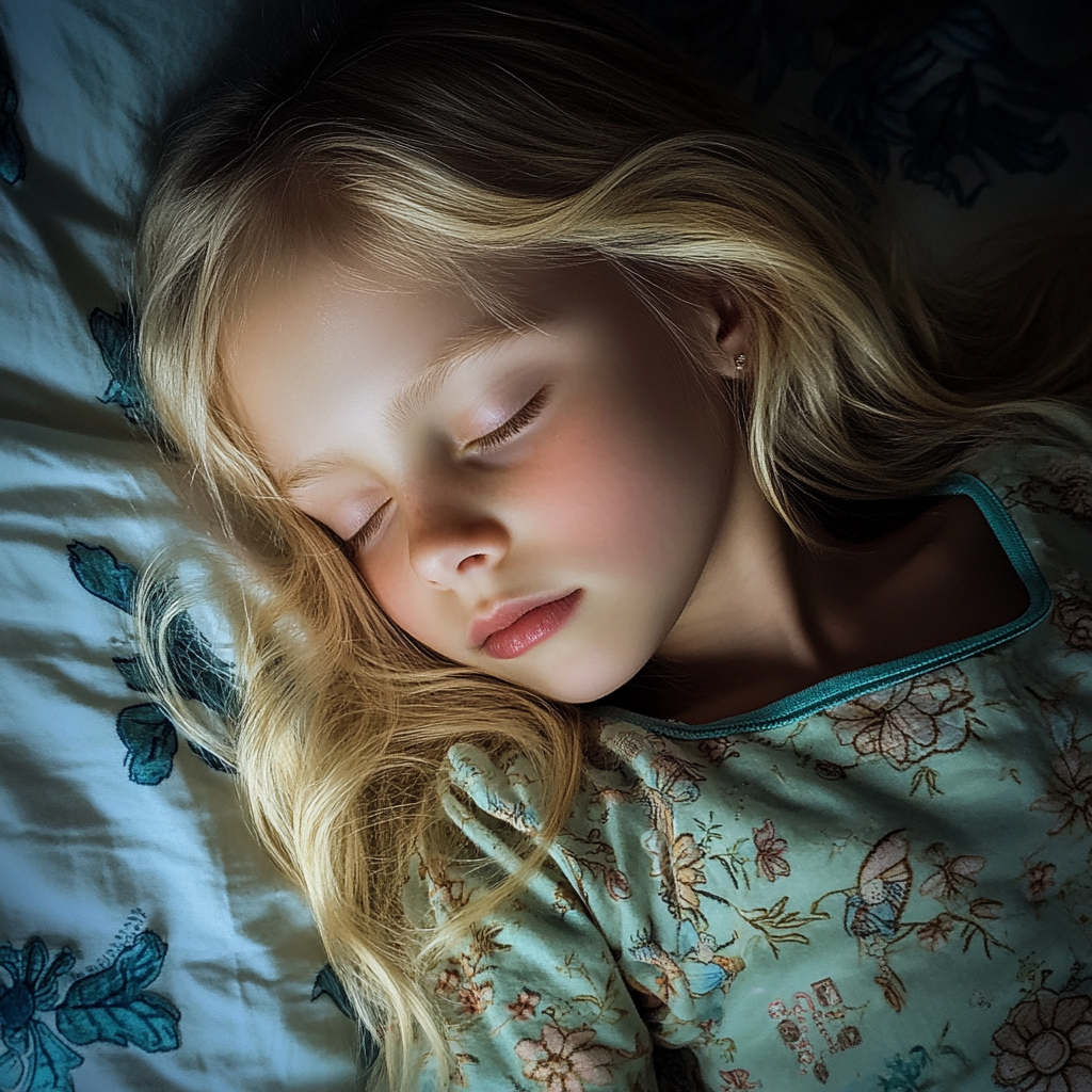 Une petite fille endormie | Source : Midjourney