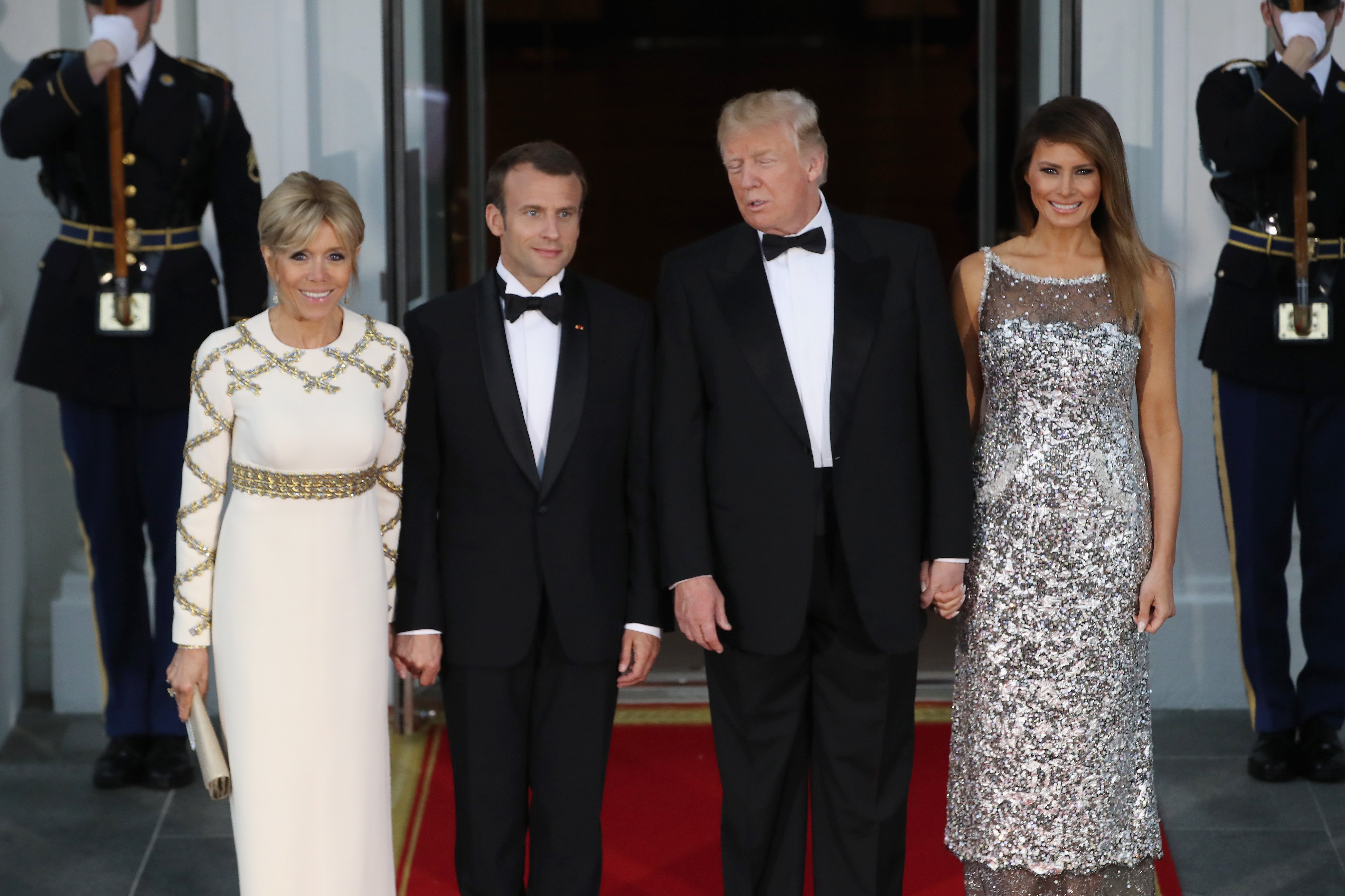 Le Président Trump et la Première Dame organisent un dîner d'État pour le Président français Macron et Mme Macron à la Maison Blanche, le 24 avril 2018 à Washington, DC. | Photo : Getty Images