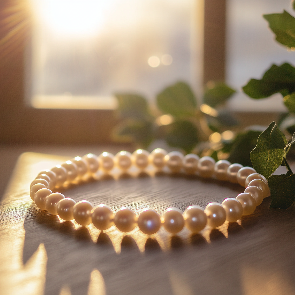 Un collier de perles sur une table | Source : Midjourney