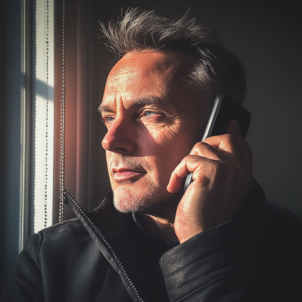 Un homme qui parle au téléphone | Source : Midjourney