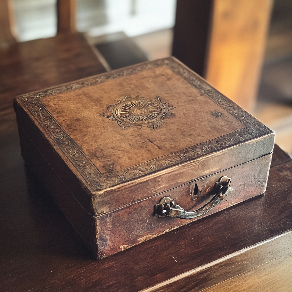 Une boîte en bois posée sur une table | Source : Midjourney