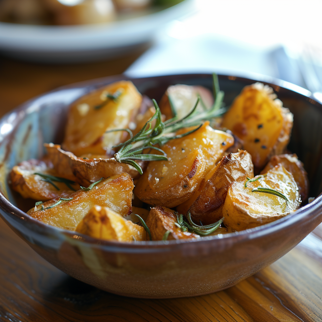 Un bol de pommes de terre rôties | Source : Midjourney