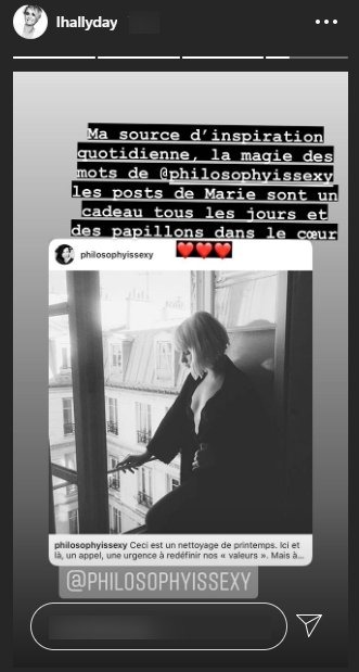 Screenshot du post de Laeticia Hallyday, le 5 mai 2020. | Photo : Story Instagram