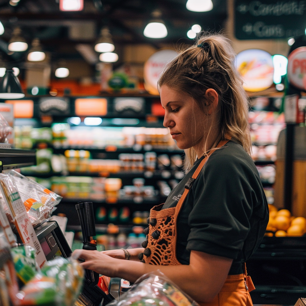 Une caissière dans une épicerie | Source : Midjourney