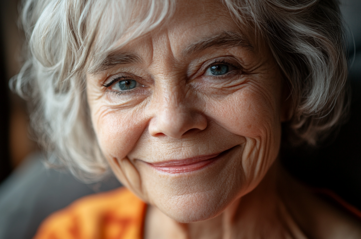 Une femme d'âge mûr souriant avec sympathie | Source : Midjourney