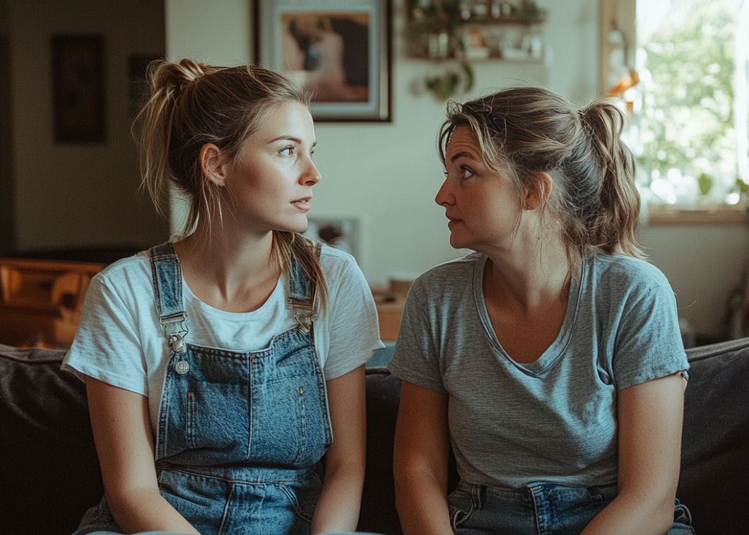 Deux femmes en pleine conversation | Source : Midjourney