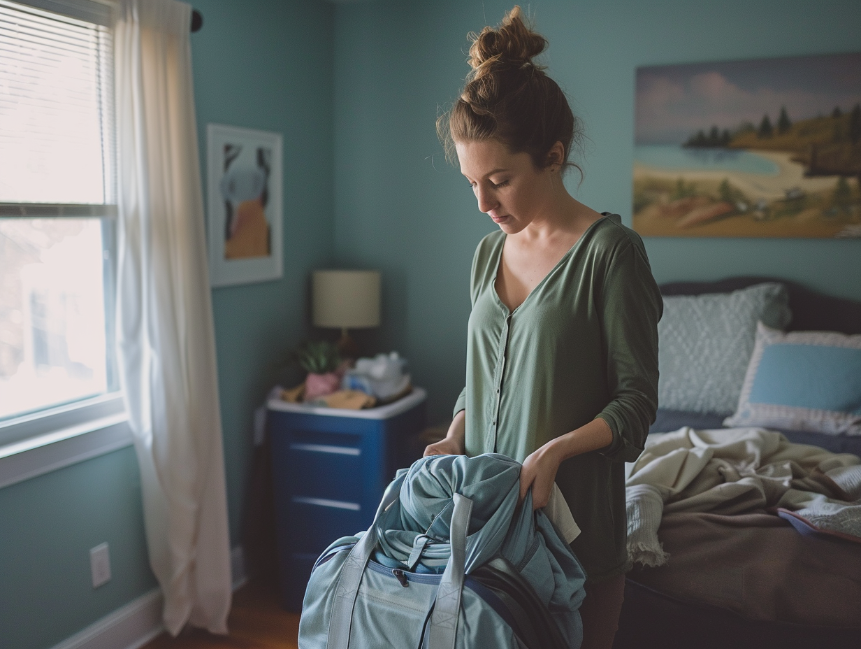 Une jeune femme qui fait ses valises | Source : Midjourney