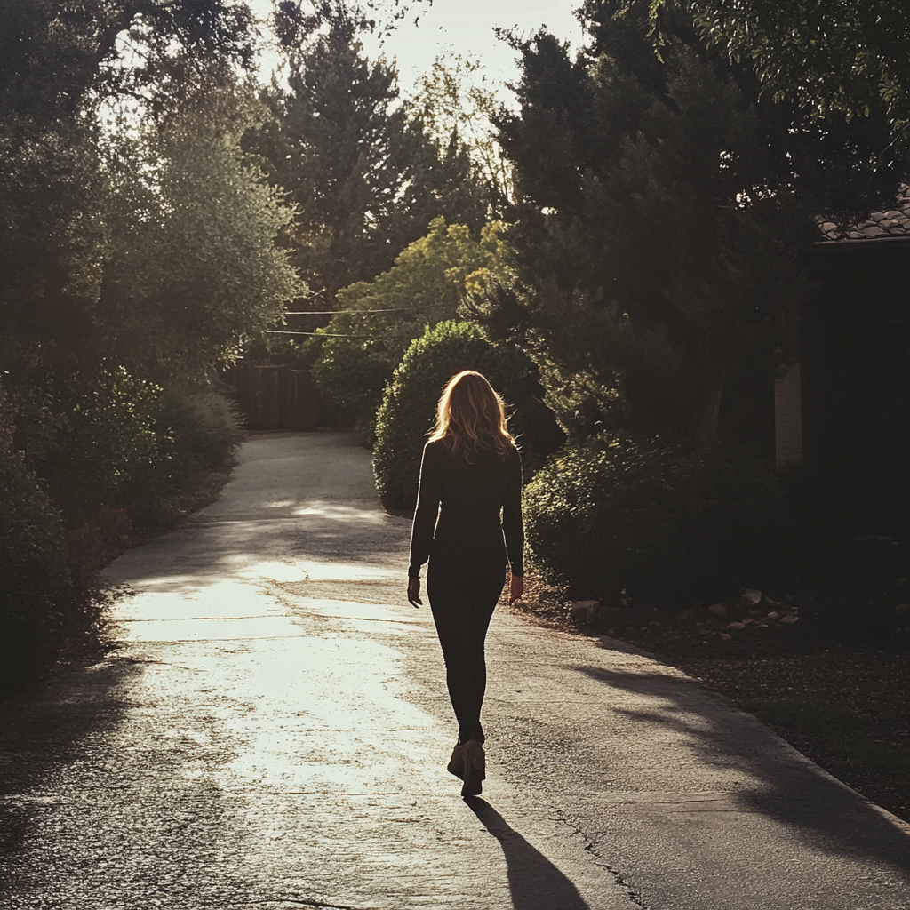 Une femme marchant dans une allée | Source : Midjourney