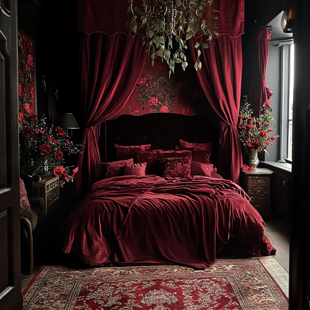 Une chambre à coucher marron | Source : Midjourney