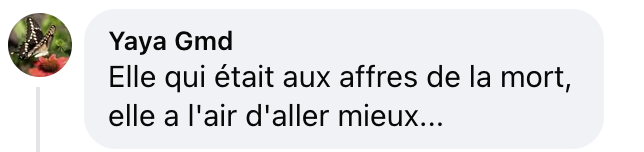Commentaire d'internaute sur l'apparition de Céline Dion à Las Vegas | Source : capture réseaux sociaux