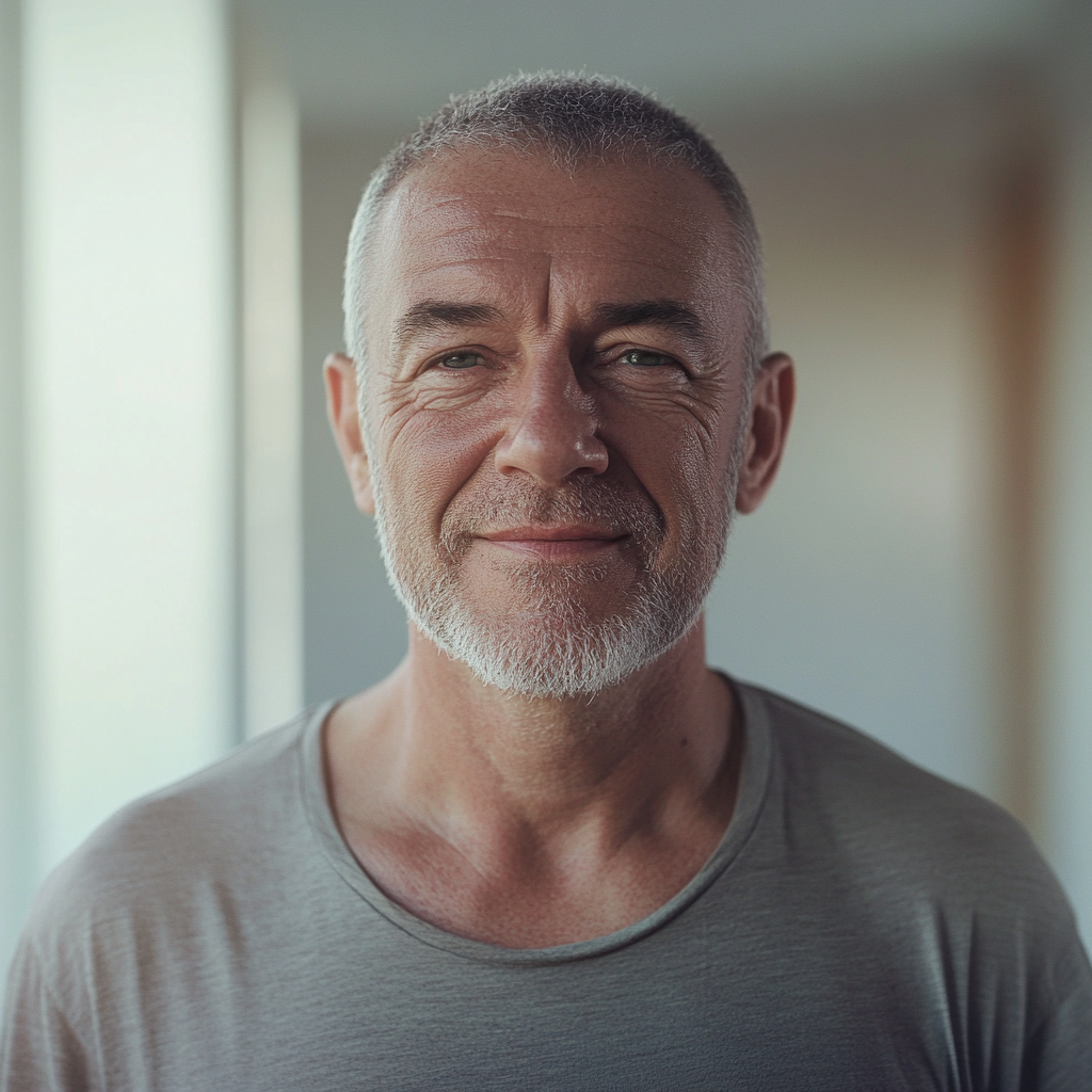 Un homme âgé debout dans un appartement vide | Source : Midjourney