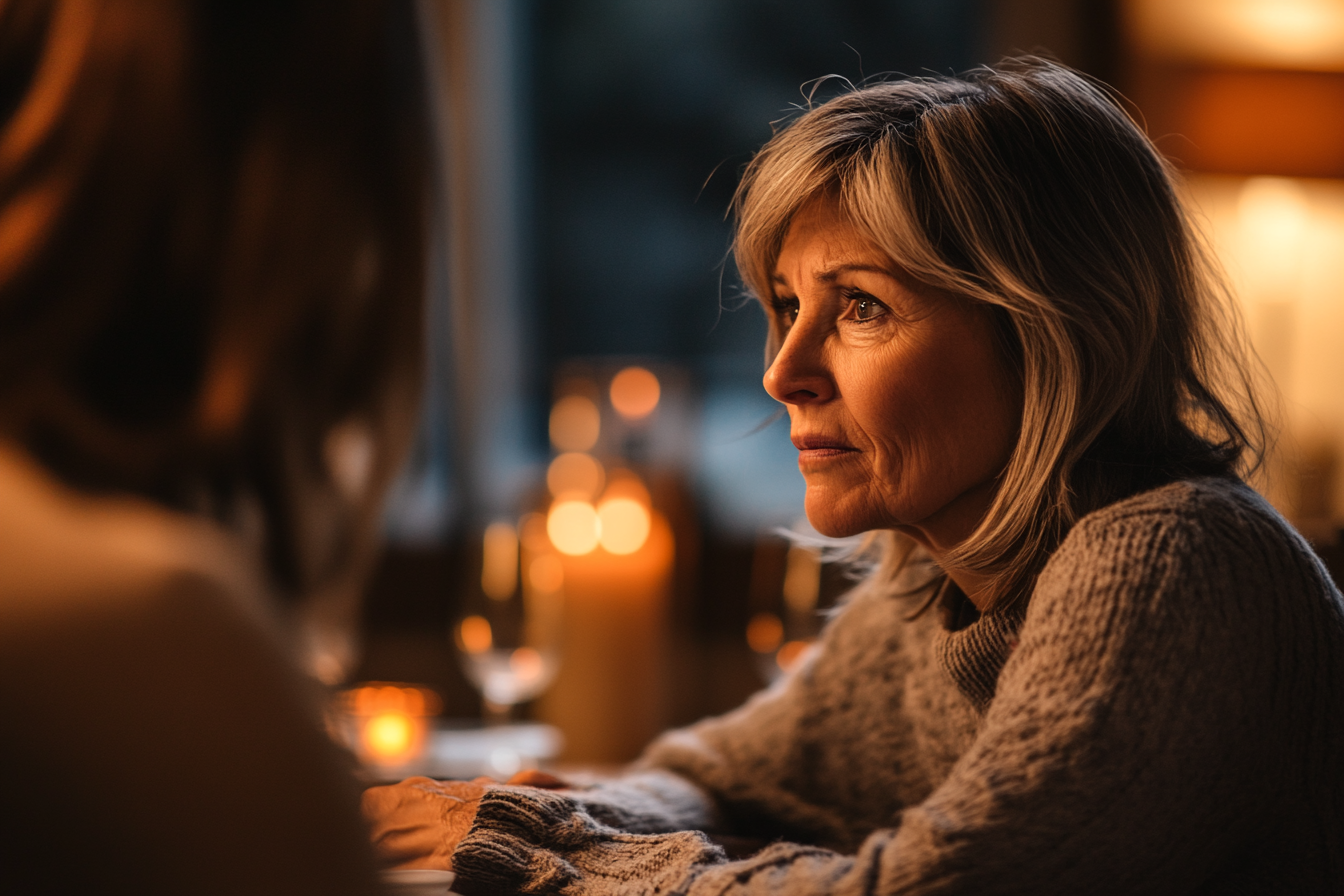 Une femme émotive qui fixe quelqu'un | Source : Midjourney