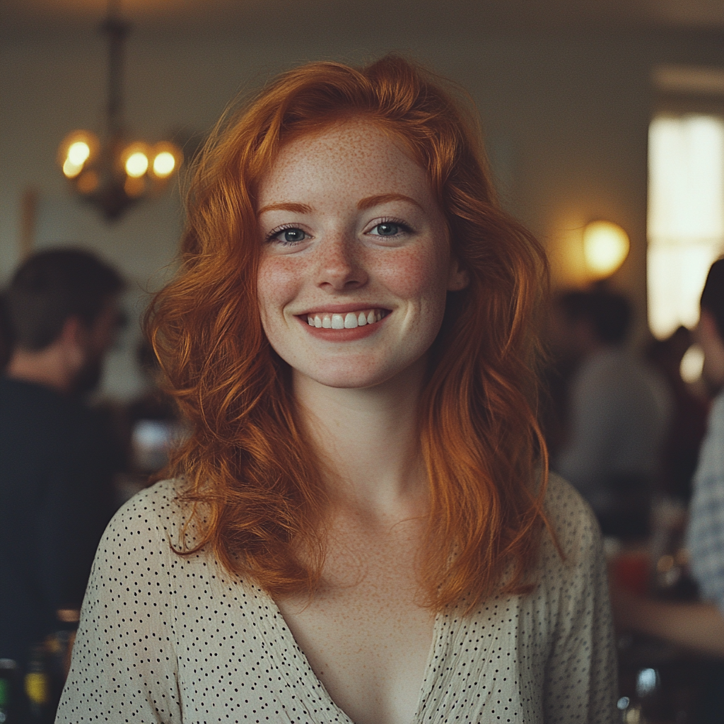 Une femme heureuse lors d'une fête | Source : Midjourney