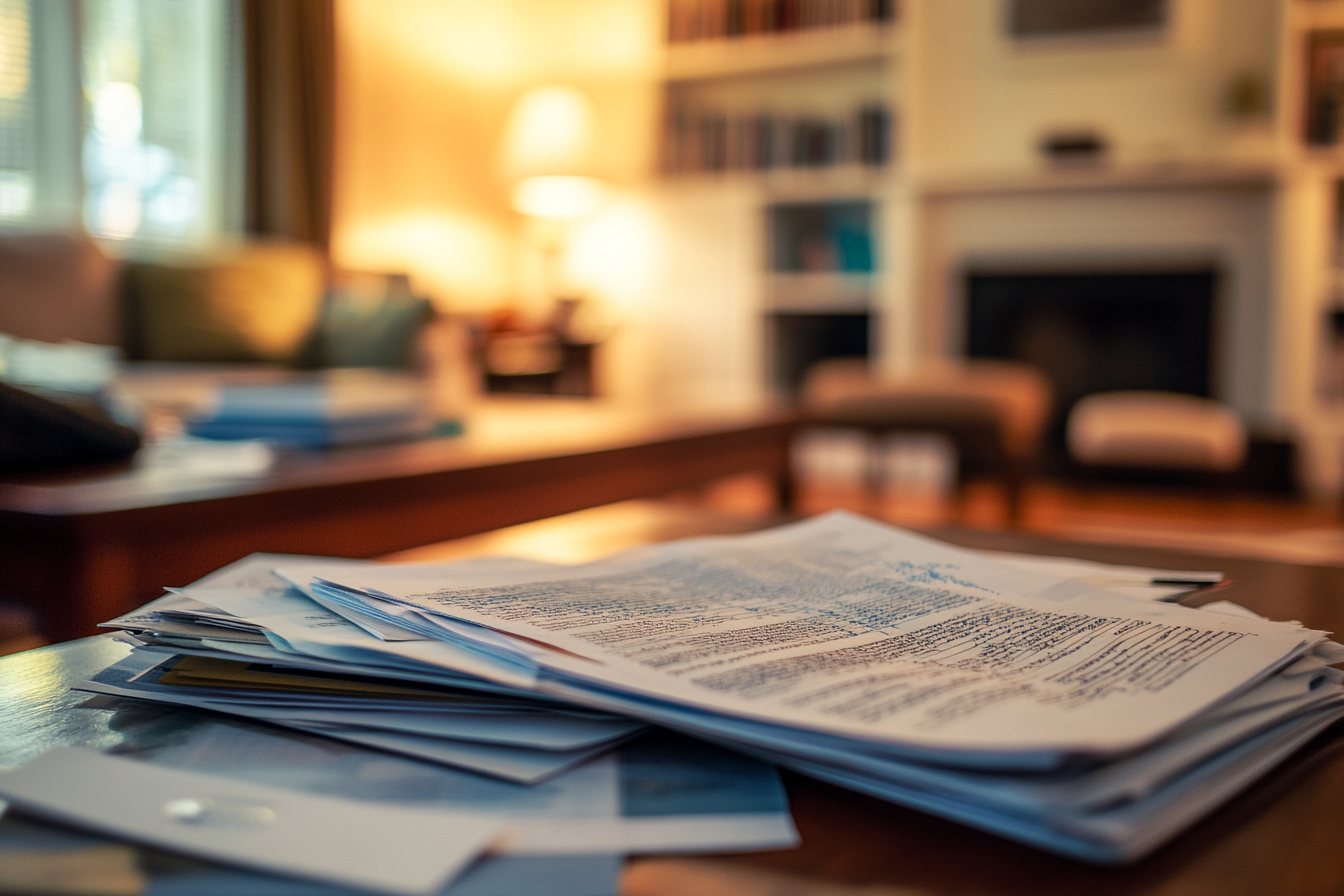 Documents on a coffee table | Source: Midjourney