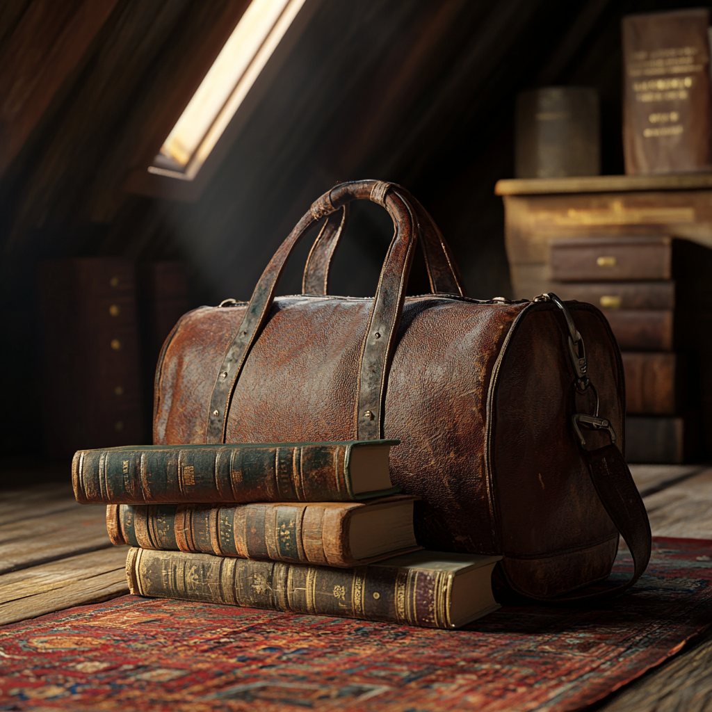 An old leather bag in the attic | Source: Midjourney