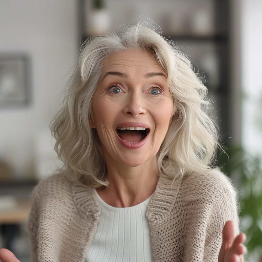 Une femme plus âgée qui essaie de dissimuler ses paroles | Source : Midjourney