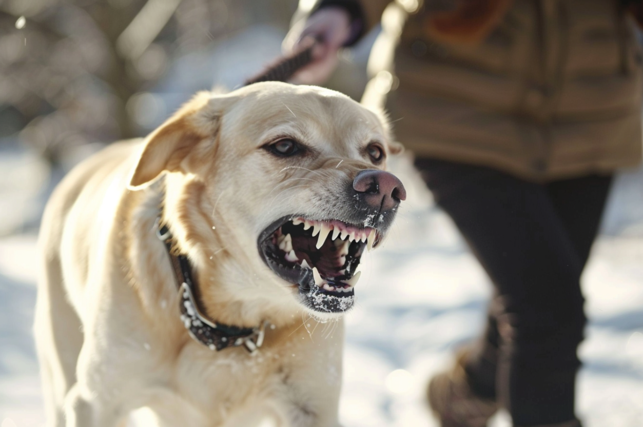 Un chien qui grogne pendant une promenade | Source : Midjourney