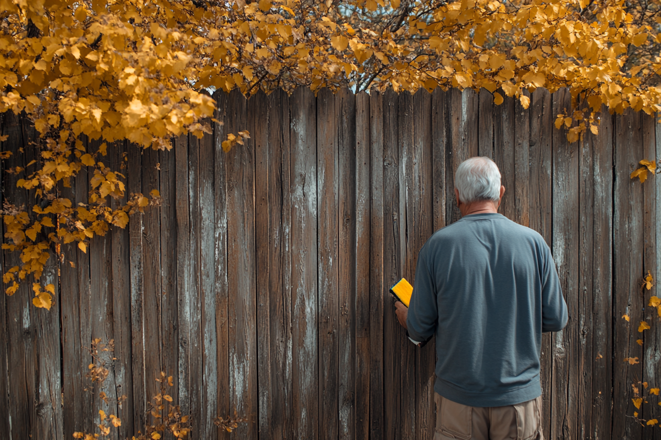 Un homme debout près d'une clôture | Source : Midjourney