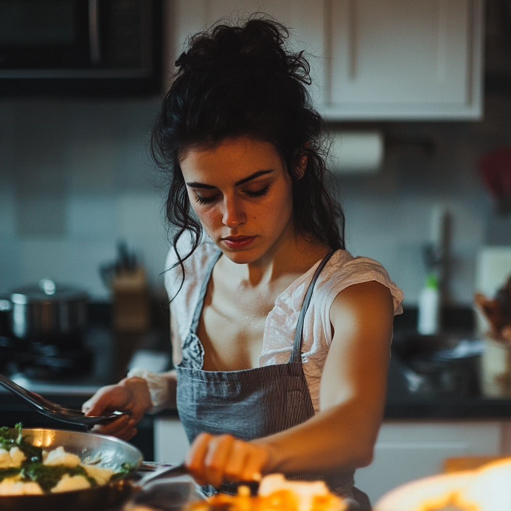 Une femme en train de cuisiner | Source : Midjourney