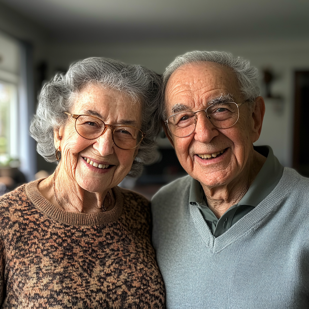 Un couple de personnes âgées souriantes | Source : Midjourney