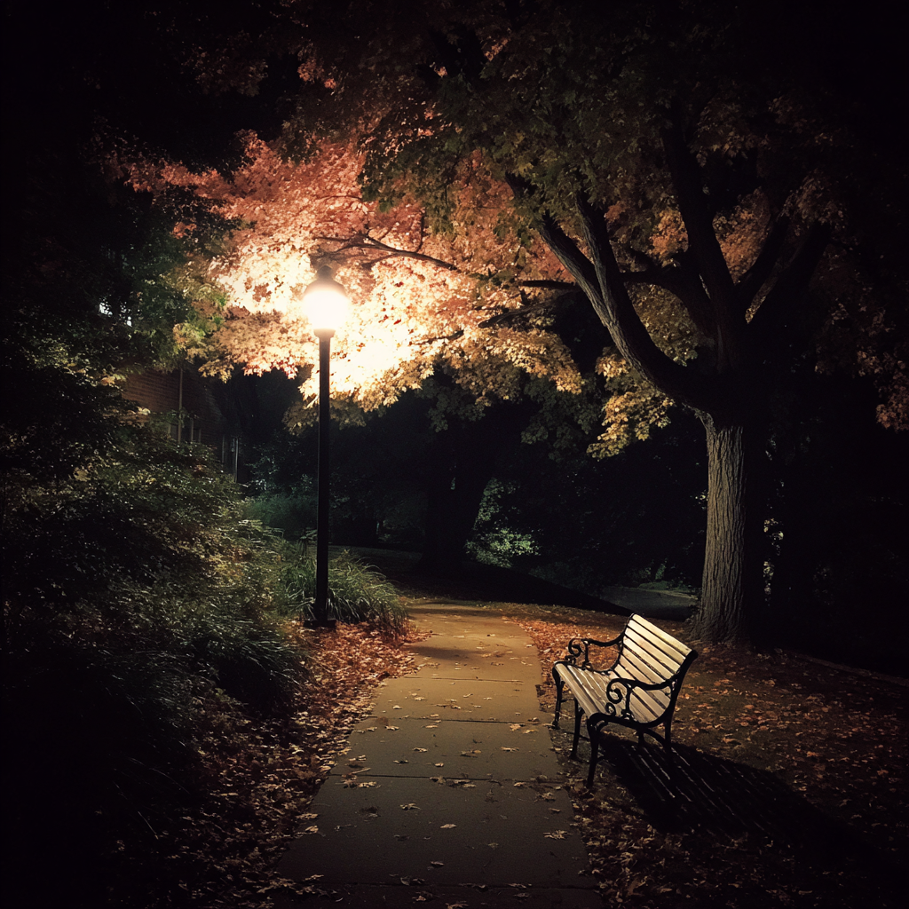 Un banc dans le parc | Source : Midjourney