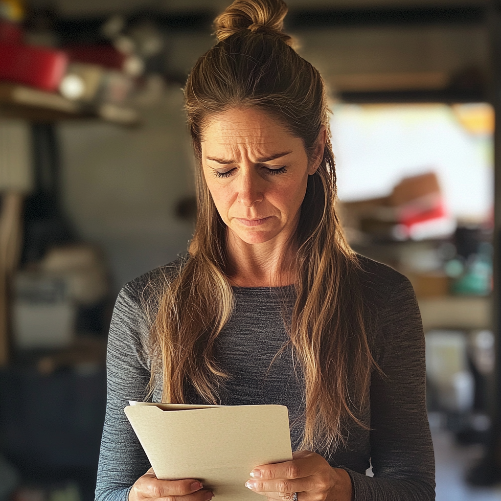 Une femme lisant une lettre | Source : Midjourney