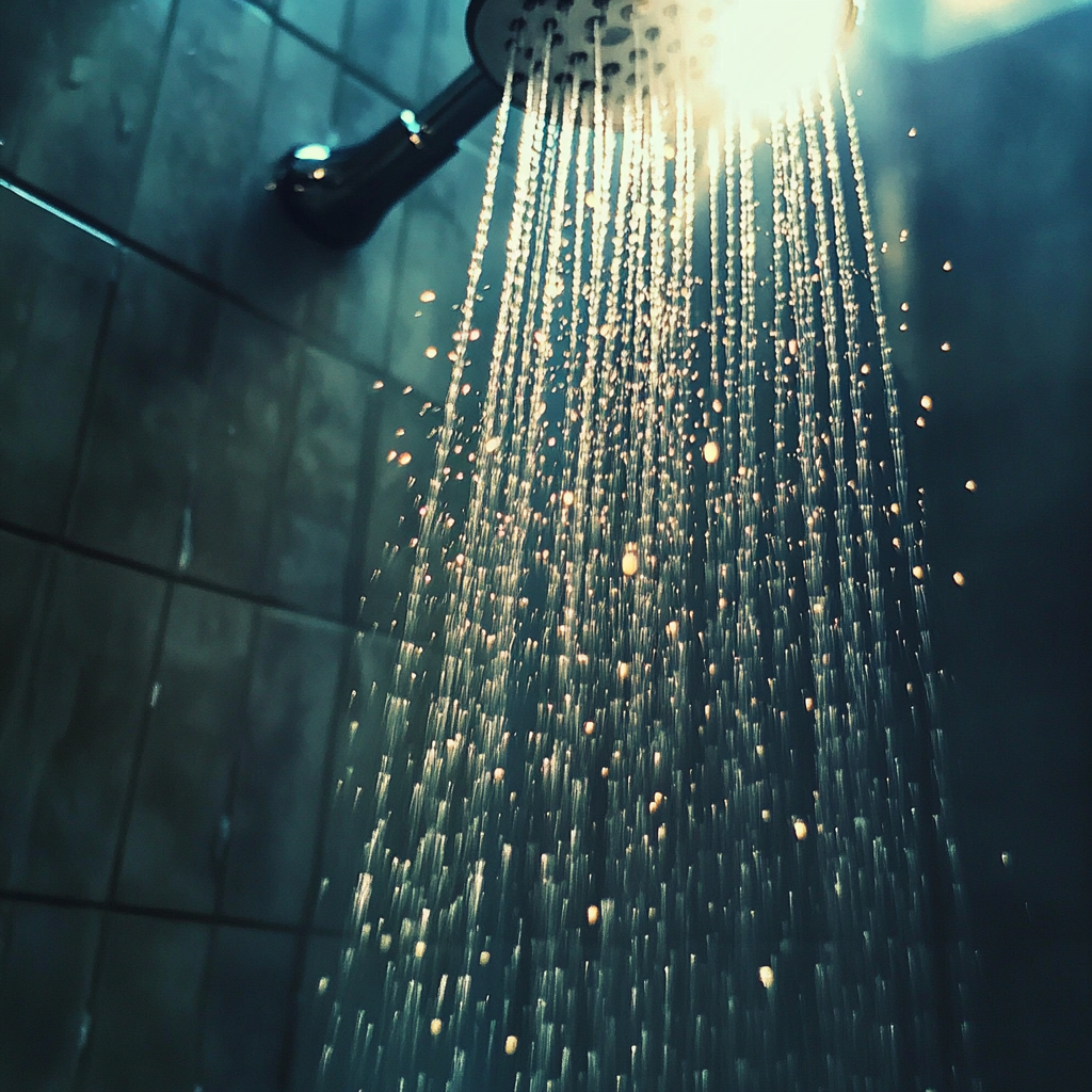 L'eau coule dans une douche | Source : Midjourney