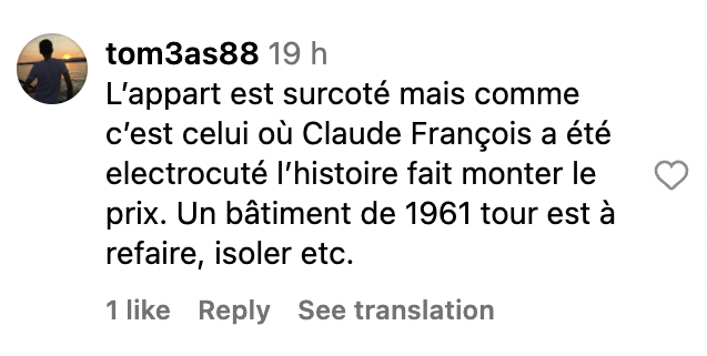 Commentaire d'un internaute | Source : Instagram