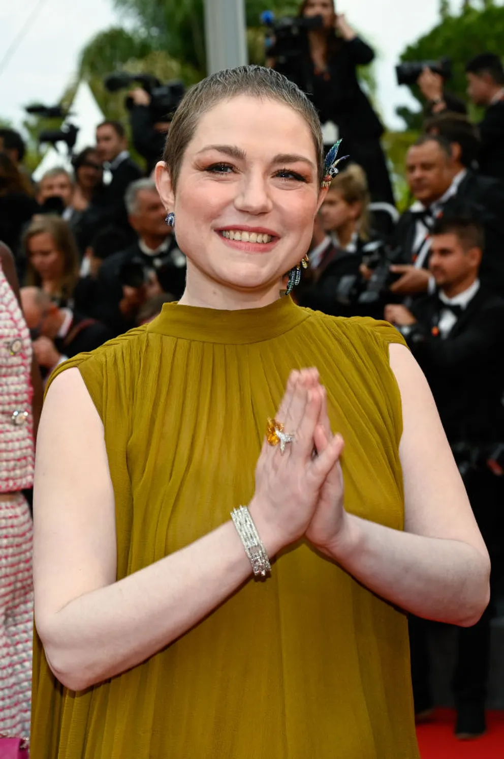 Émilie Dequenne assiste à la projection de « Le Deuxième Acte » et à la cérémonie d'ouverture du 77e Festival de Cannes au Palais des Festivals le 14 mai 2024 à Cannes, France I Photo de Stéphane Cardinale - Corbis/Corbis I Source : Getty Images