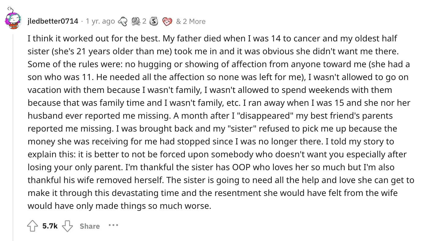 Un commentaire sur le post de l'AP | Source : reddit.com/r/relationship_advice/