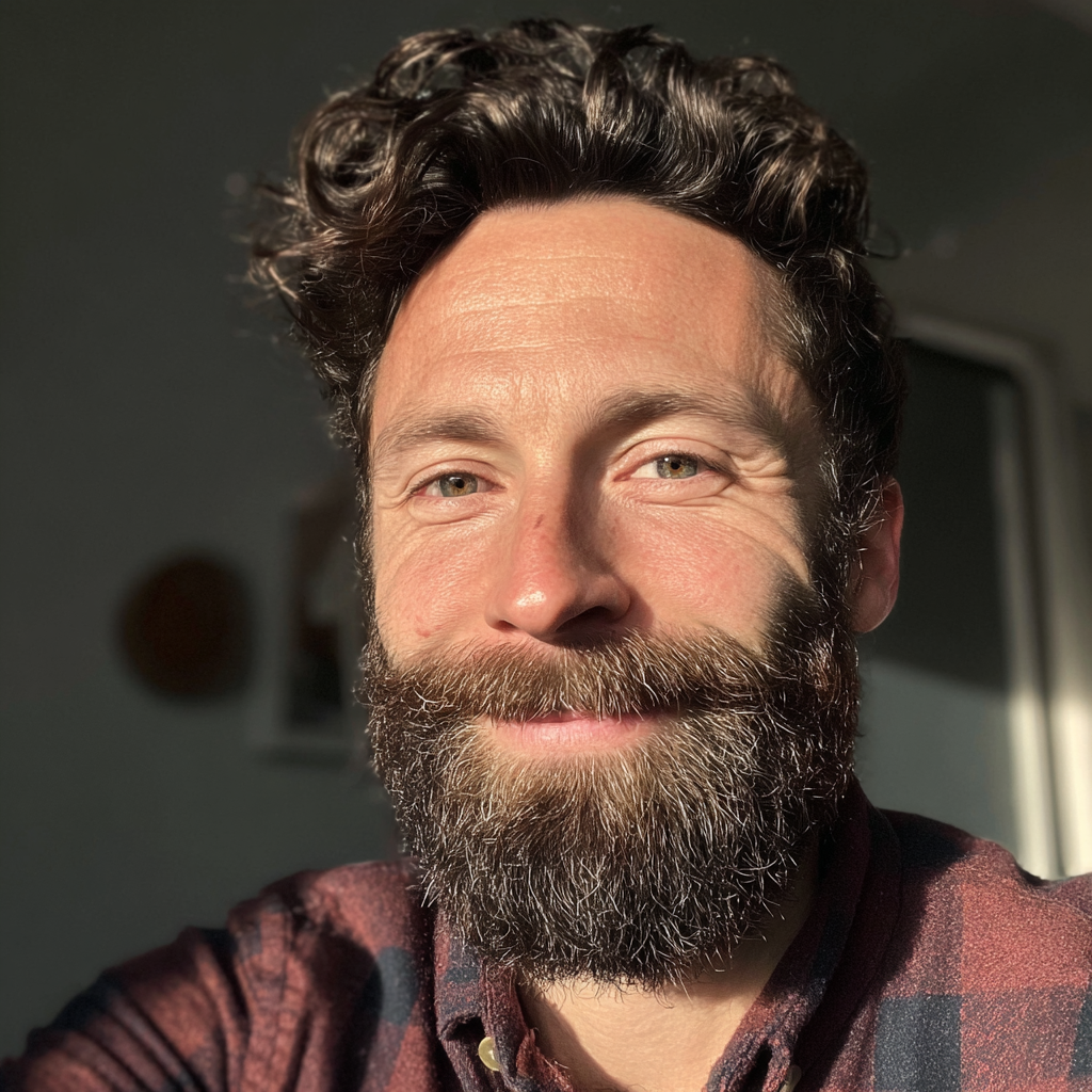 Gros plan sur un homme souriant | Source : Midjourney