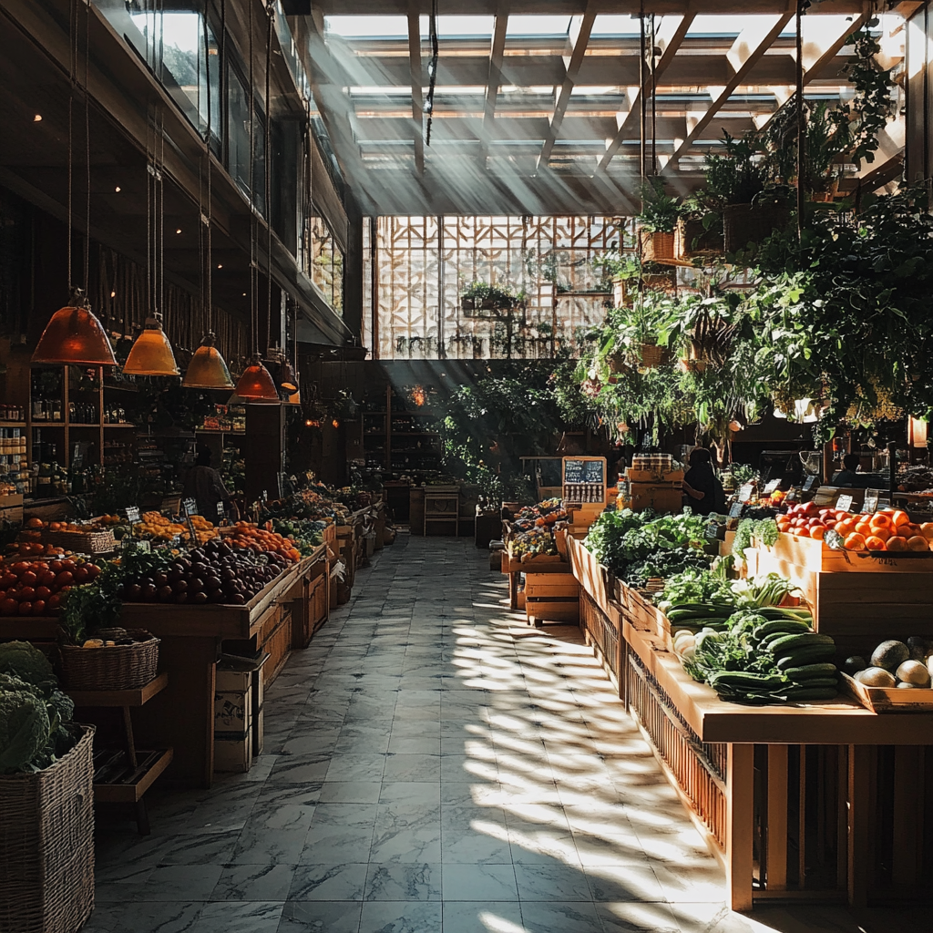 Un marché de légumes | Source : Midjourney