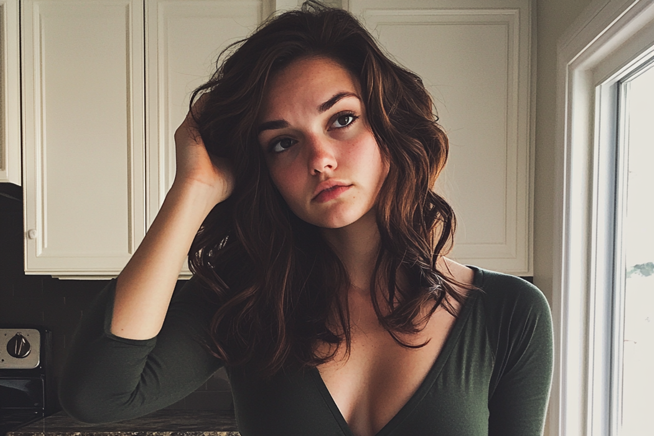 Une femme qui se tient la tête | Source : Midjourney