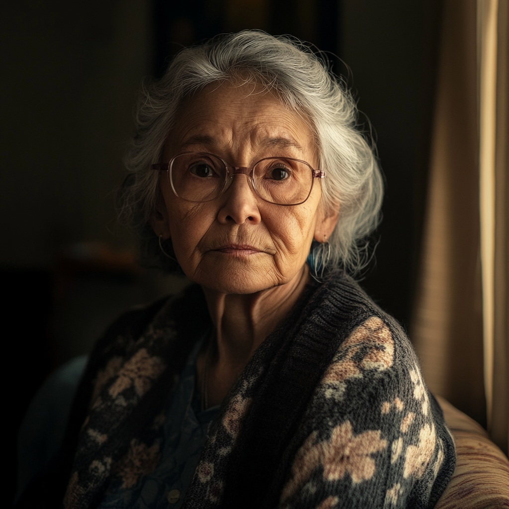 Une femme âgée à l'expression déterminée | Source : Midjourney