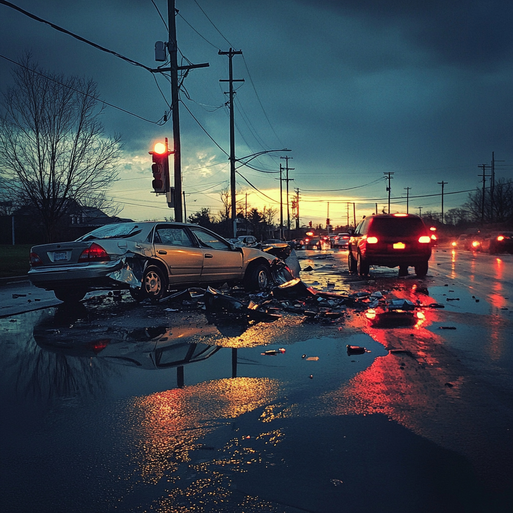 Une scène d'accident de voiture | Source : Midjourney