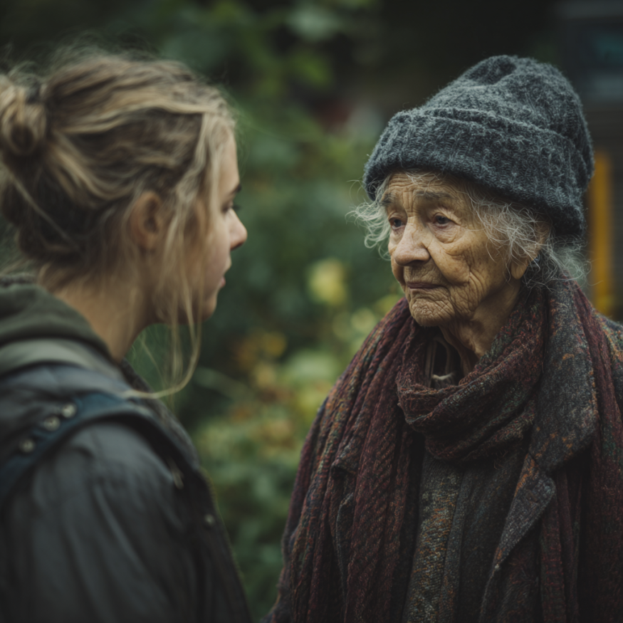 Deux femmes qui parlent | Source : Midjourney