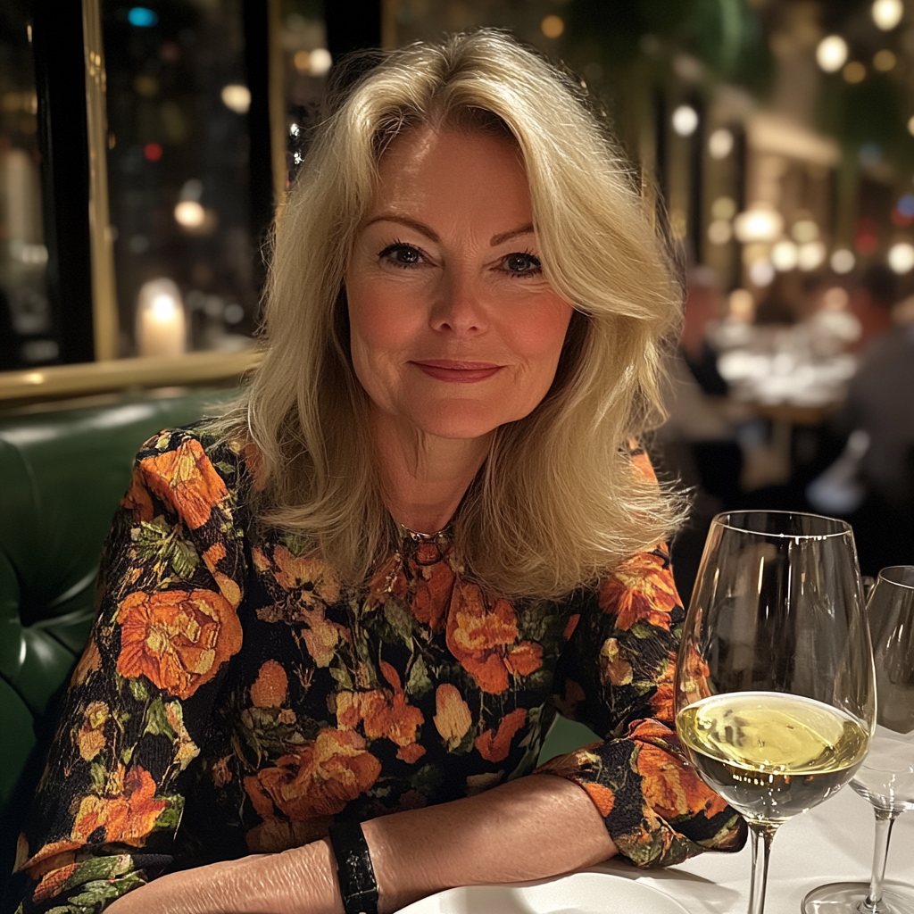 Une femme assise dans un restaurant | Source : Midjourney