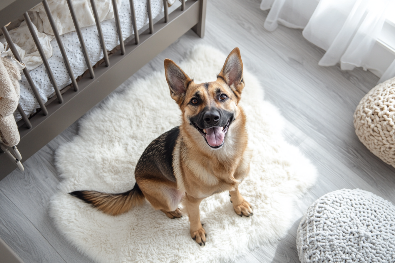 Un chien dans une crèche familiale | Source : Midjourney