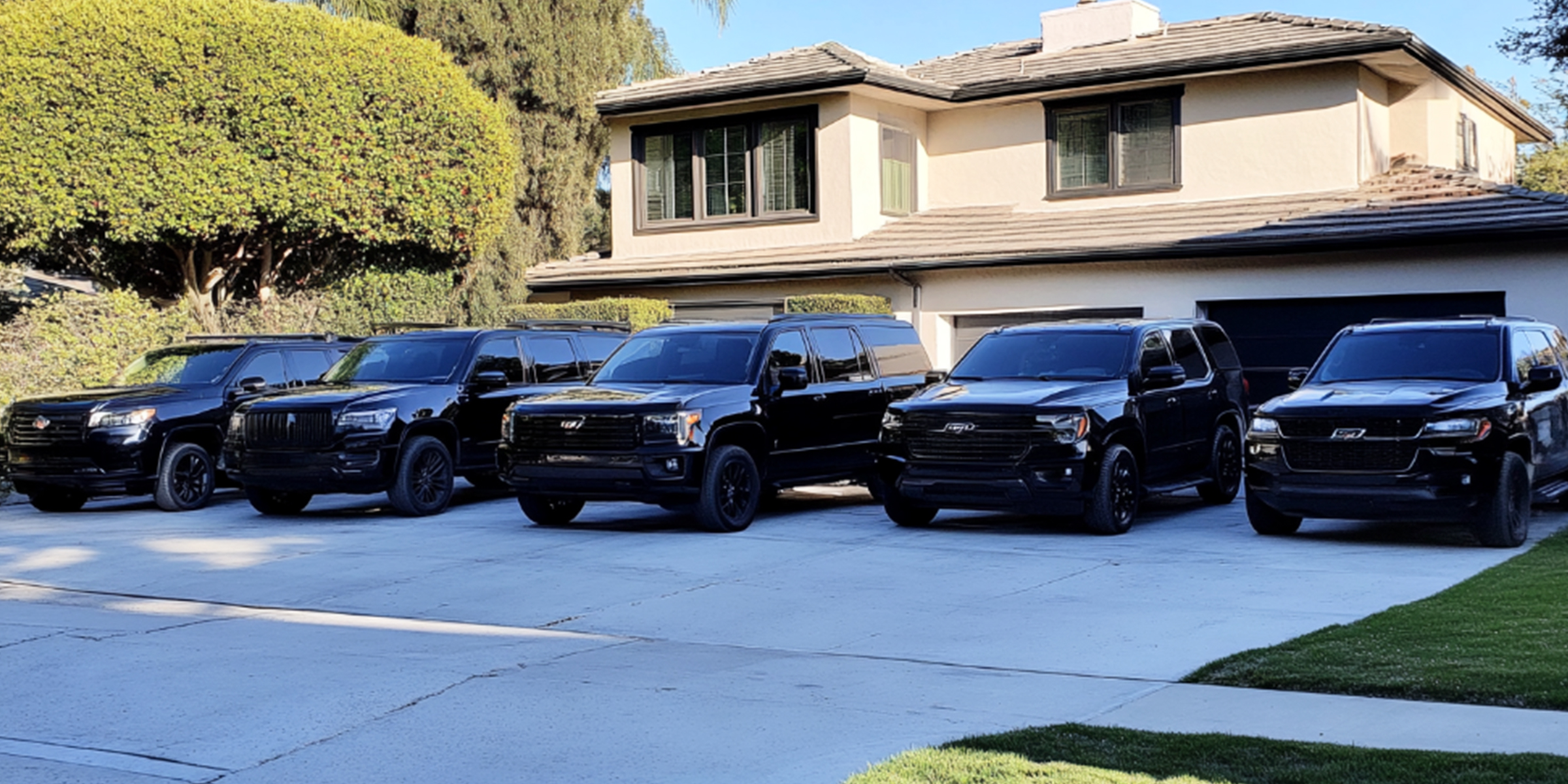 Des SUV noirs dans une allée | Source : The Celebritist