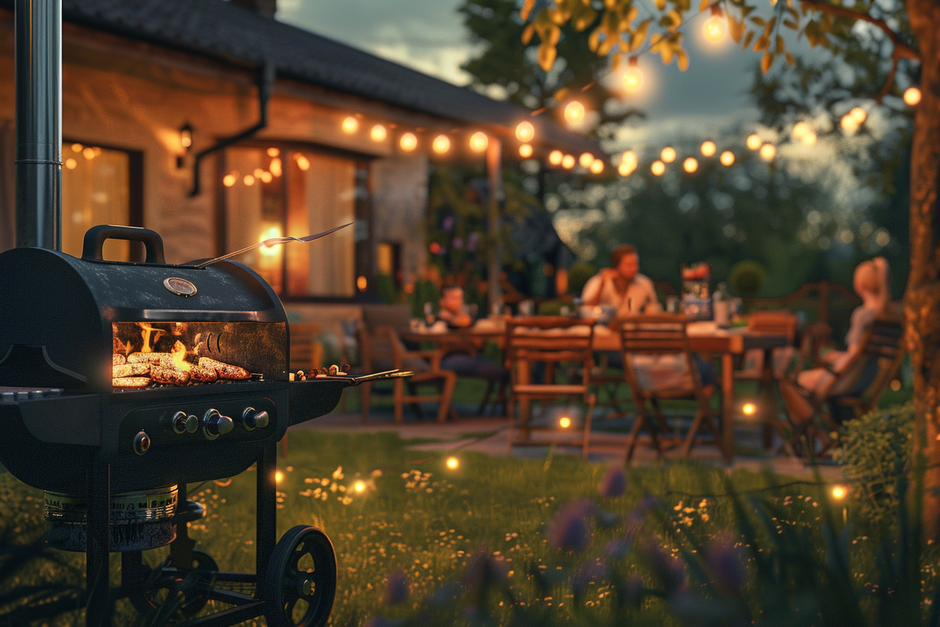 Une soirée barbecue par une soirée agréable et sereine | Source : Midjourney