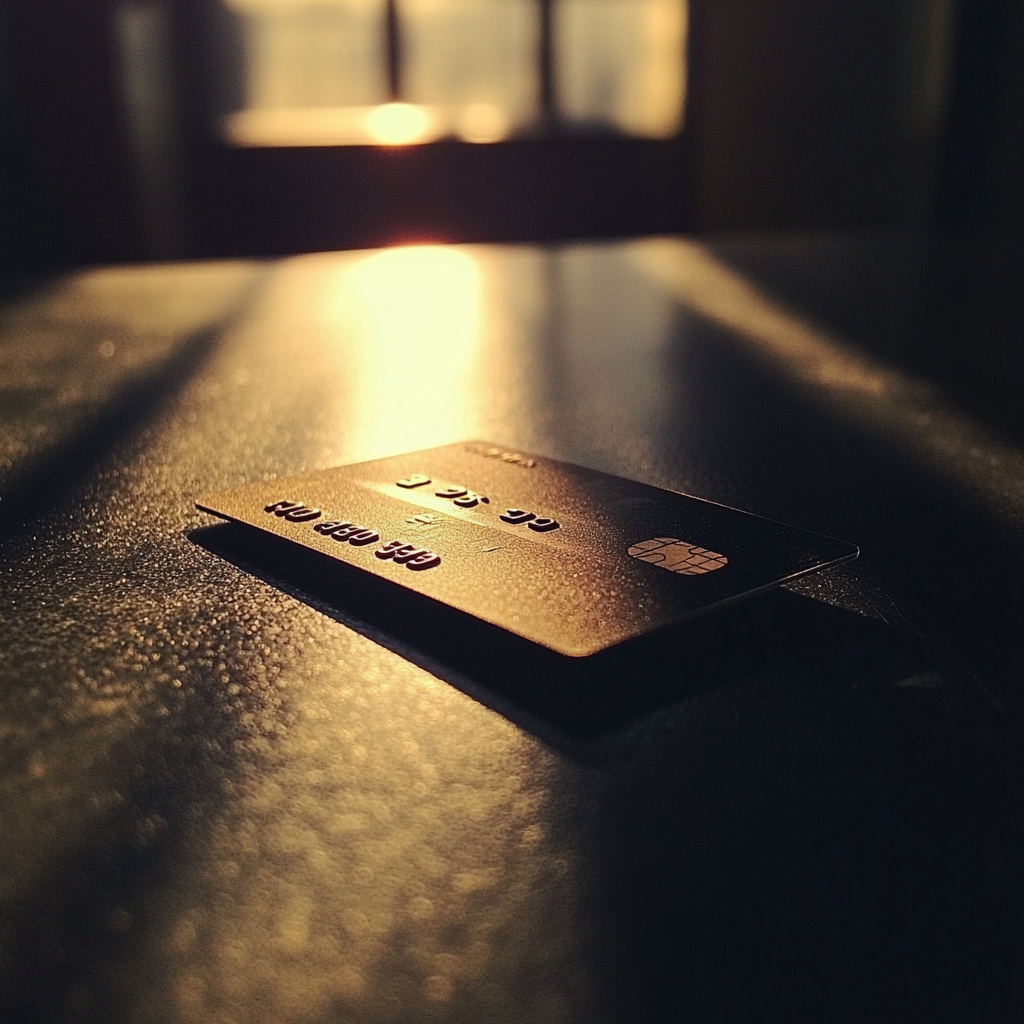 Une carte de crédit sur une table | Source : Midjourney