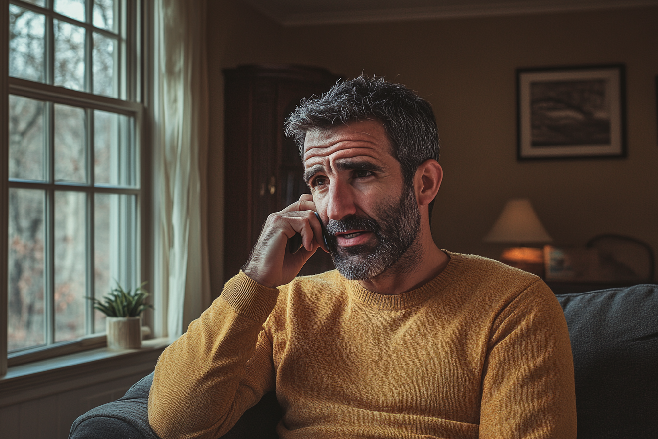 Un homme qui parle au téléphone | Source : Midjourney