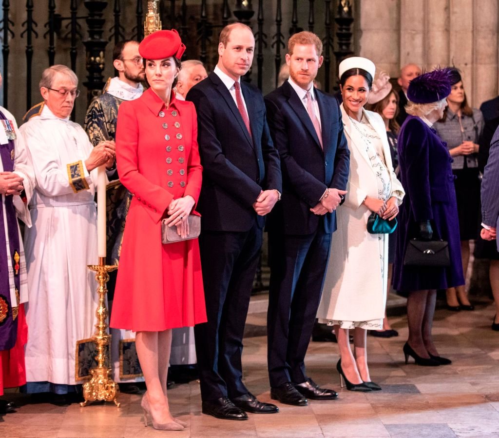 Kate, William et Harry assistent au service du Commonwealth Day à l'abbaye de Westminster à Londres le 11 mars 2019. І Source : Getty Images