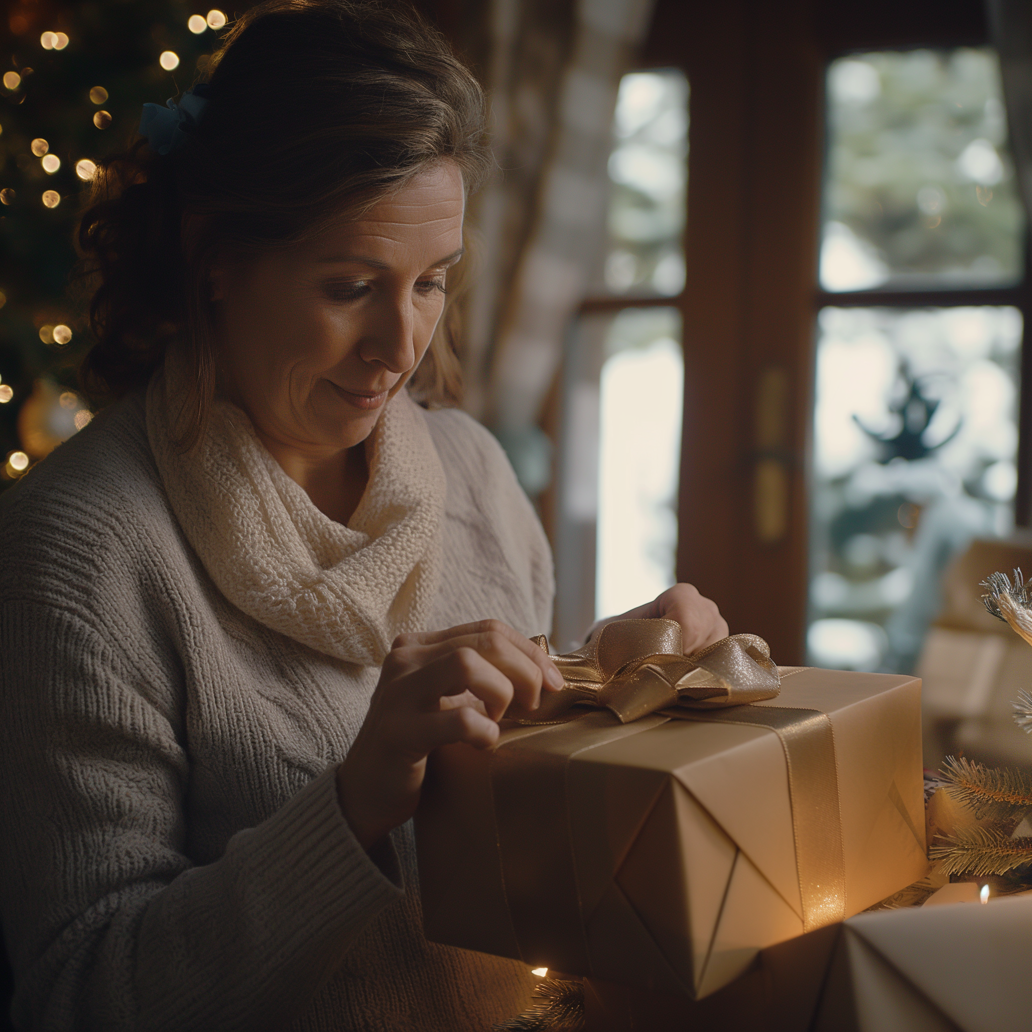 Une femme déballe un cadeau | Source : Midjourney