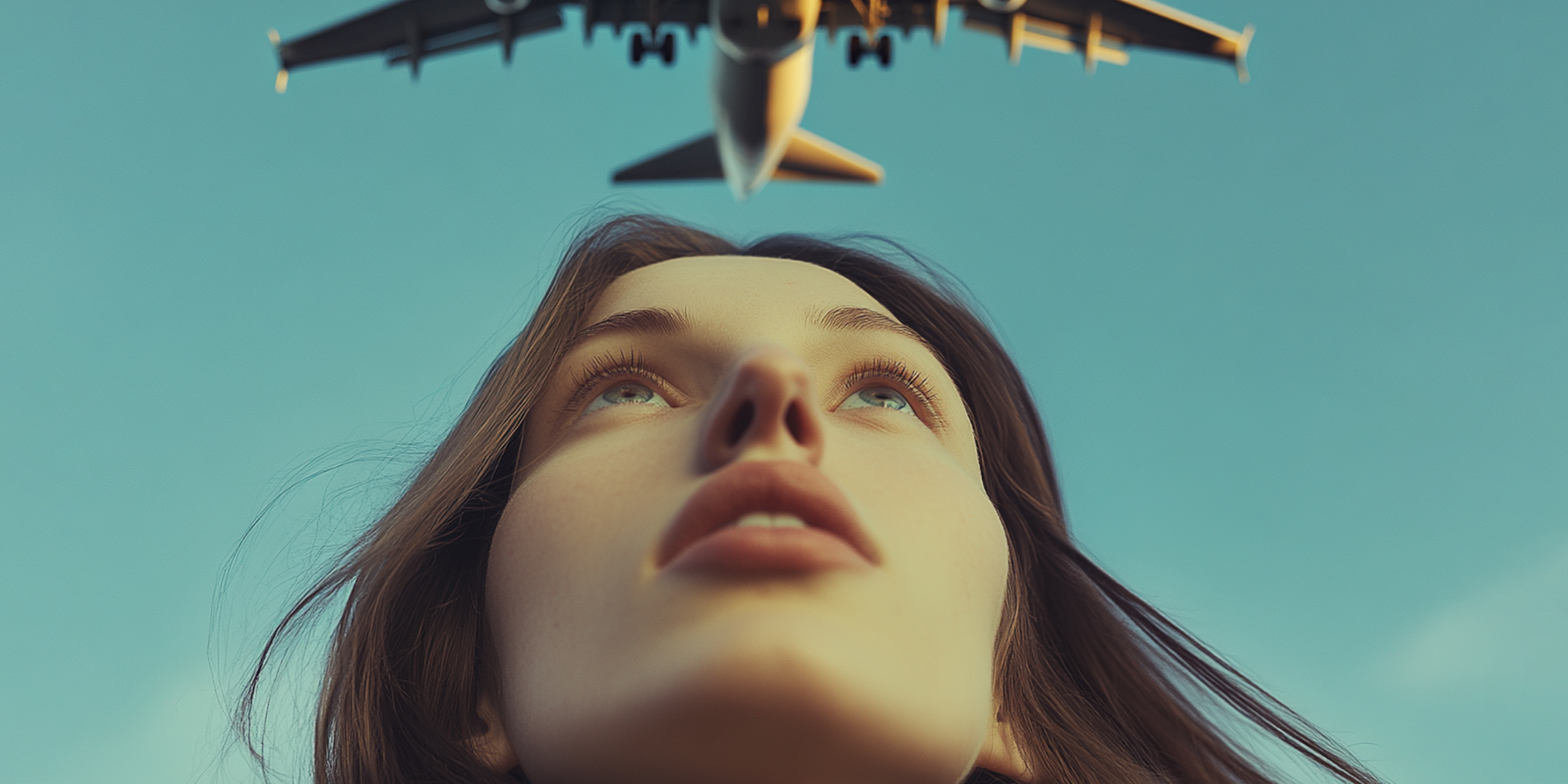 Une qui femme regarde un avion | Source : Midjourney